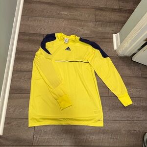 Adidas Bright Yellow keeper ( GOALIE ) jersey with Navy Details